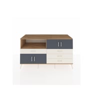 Kronos Konsol 2 Raflı 4 Çekmeceli 4 Kapaklı 176x59x99 Çam-Antrasit/Aytaşı