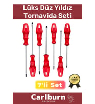 Premium Dayanıklı Taşınabilir Sağlam Ergonomik Vidalama Tamir Tadilat Düz Yıldız 7'li Tornavida Seti