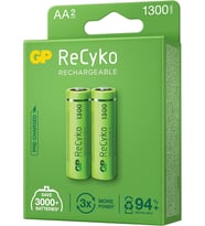 GP RECYKO 1300mAh AA ŞARJLI KALEM PİL 132C133 2Lİ KART