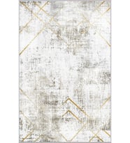 Eliana Home Baskılı, Yıkanabilir Kaymaz Taban Salon Halısı LNA1667 100x150 cm (Gri)