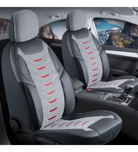 Dacia Jogger 5 Koltuk Uyumlu Lüx Deri Detaylı Keten Oto Koltuk Kılıfı Ön Arka Takım Erciyes Serisi Füme