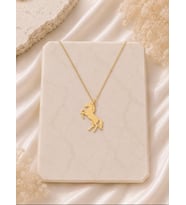 Kişiye Özel 925 Ayar Gümüş At Figürlü Kolye (Gold)