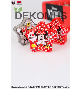 DEKOMUS İLE LİSANSLI MINNIE MOUSE ÇİFT BIÇAKLI YILDIZ KALEMTRAŞ (Krem)