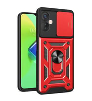 İnfinix Hot 30 4g Kılıf Pars Lens Yüzüklü Silikon - Kırmızı