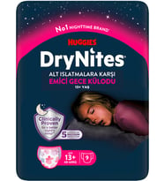 Drynites Emici Gece Külodu/Külot Bez Kız 13+ Yaş (48-60KG) X Large 9 Adet (Alt Islatmalara Karşı)