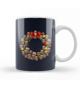 John McClane Die Hard Multiface Christmas Wreath Kupa Bardak Porselen