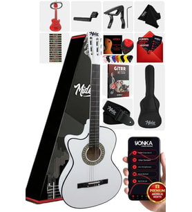 Midex CG-396WH SOLAK Klasik Gitar Beyaz Renk Full Set Sap Ayarlı 4/4 yetişkin Boy