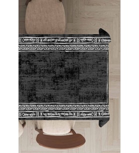 Siyah Çerçeveli Dokuma Leke Tutmaz Masa Örtüsü MSO218
