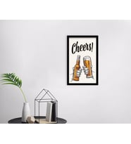 BK Home Cheers Tasarımlı Dekoratif Ahşap Siyah Çerçeveli Tablo-1
