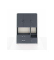 Arges Gardrop 7 Raflı 2 Çekmeceli 4 Kapaklı 132x30x195 Antrasit-Antrasit