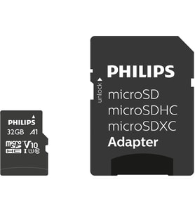 Speed Micro SDHC Card 32 GB + SD Adaptör UHS-I U1, 80 MB/s'ye kadar okuma hızı, A1 Fast App Performans, V10, akıllı telefonlar, tablet, PC, kart okuyucu, Full HD video için hafıza kartı