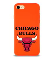 Apple iPhone 8 Uyumlu Lansman Kılıf Chicago Bulls Tasarımlı Altı Kapalı İçi Kadife Kaplı  Kapak (Şeffaf)