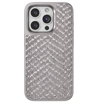 Northcity Viper Kapak iPhone 15 Pro Max ile Uyumlu - Titan Gri Yılan Derisi Desenli Telefon Kılıfı