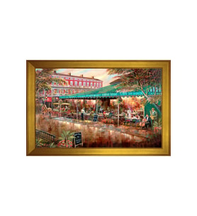 Manzara Temalı Kanvas Tablo 80 x 110 cm Gold Çerçeve