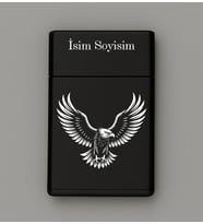 Kartal Desenli Metal Tabaka – Kişiye Özel İsimli Hediyelik M71