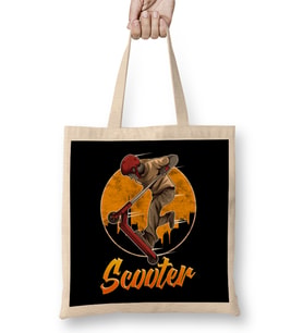 Scooter Obsessed Scootering Lover Bez Çanta Uzun Saplı