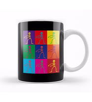 Flossing Pop Art Skeleton Kupa Bardak Porselen