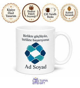 Kişiye Özel Takım Başarısı Baskılı Kupa Bardak İsimli Hediye