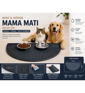 Kedi Köpek Beslenme Paspası Kedi Köpek Mama Altlığı 60x35 Cm Büyük Boy