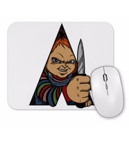 Chucky A Doll Work  Orange Mouse Pad