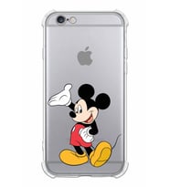 Apple iPhone 6 Plus Uyumlu Köşe Korumalı Antişok  Kapak Mickey Mouse Tasarımlı Şeffaf  Kılıf