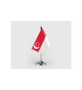 Singapur Tekli Saten Masa Bayrağı Seti