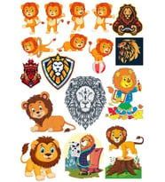 Aslan Sticker Set-17 17 Parça Telefon, Tablet, Defter, Laptop Sticker