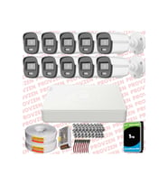 Provzen Hikvision ColorVu Full HD 10 Kameralı Gece Renkli Güvenlik Kamerası Olay Anında bildirim