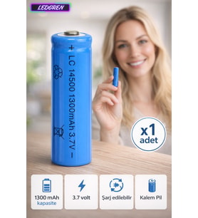1300 Mah 3.7 V Şarj Edilebilir AA Kalem Pil Lc 14500 Şarj Edilebilen Kalem Pil