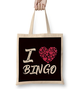 I Love Bingo Gamble Lucky Game Player Gambling Gift Bez Çanta Uzun Saplı