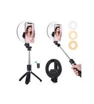 6.3 inç Ring LED Canlı Yayın ve Vlogging Işığı, Bluetooth Tripod ile