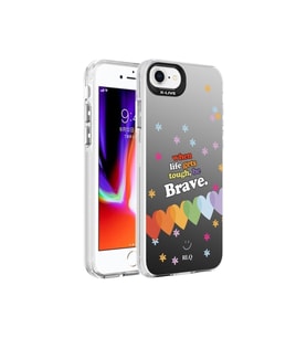 Apple iPhone SE 2022 Uyumlu Kılıf Desenli Zore Silver Sert Kapak (Kırmızı)