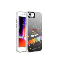 Apple iPhone SE 2022 Uyumlu Kılıf Desenli Zore Silver Sert Kapak (Kırmızı)