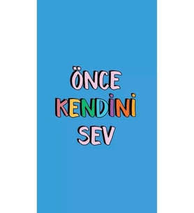 Önce Kendini Sev Yazılı Ahşap Duvar Posteri