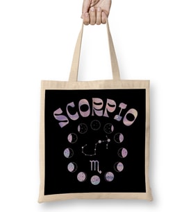 Zodiac Sign Scorpio Bez Çanta Uzun Saplı