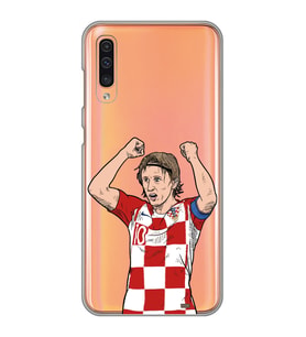 Samsung Galaxy A70 Uyumlu Luka Modric Tasarımlı Şeffaf Telefon Kılıfı