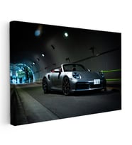 Kanvas Tablo Porsche 911 Turbo S Cabrio Gece Tünel Pozu Porsche Tablosu Ev Ofis Duvar Dekoru