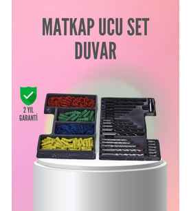 Kapsamlı Matkap Ucu Seti Organizer Kutulu Ahşap Metal Beton Delme