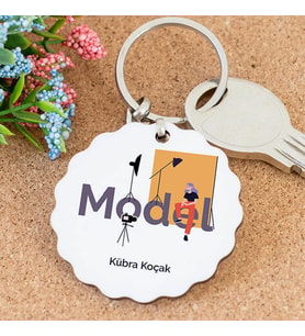İsme Özel Model Papatya Anahtarlık