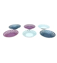 6 PARÇA RENKLİ PLASTİK ÇAY TABAK (5343)