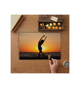 Gün Batımı - Yoga Tasarımı 240 parça Ahşap Puzzle Ahşap Kutuda MP00004