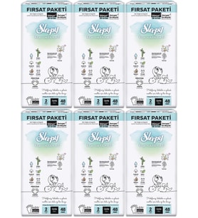 Sleepy Bebek Bezi Bio Natural Beden:2 (3-6KG) Mini 288 Adet Ekstra Fırsat Pk