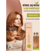 Renna AMONYAKSIZ Bitkisel Yıpranmış Saçlar İçin Saç Boyası 8 -35 Açık Tarçın 60ml
