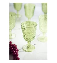 Akrilik Yeşil Tekli Kadeh & Su Meşrubat Kahve Yanı Bardağı 450 ml ( Cam Değildir )