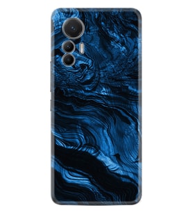Xiaomi 12 Lite Kılıf Resimli Desenli Baskılı Silikon Blue MArble 1379