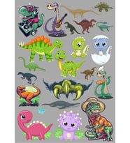 Dino Dinazro Sticker Set-2 13 Parça Telefon, Tablet, Defter, Laptop Sticker