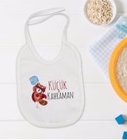 BK Kids Küçük Kahraman Tasarımlı Bebek Mama Önlüğü - Model 1