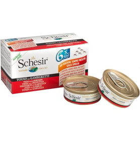 Schesir Ton Balıklı-Karidesli Yaş Kedi Maması 6x50 gr