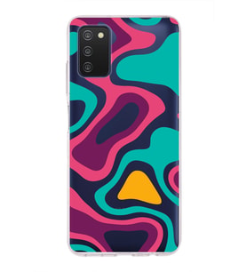Samsung Galaxy A03s  Kapak Renkli Desen Tasarımlı Şeffaf Silikon Kılıf