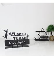 Diyetisyen Masaüstü İsimlik - Metal Masa İsimliği - Kişiye Özel İsimlik